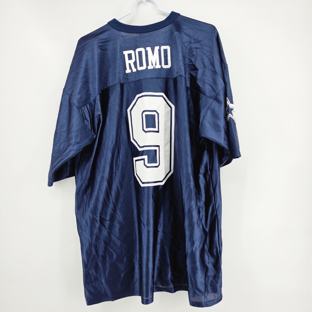 Vintage Tony Romo 9 Dallas Cowboys NFL Players Jersey Mens XL Navy Screen Print